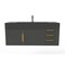 Castello Usa Nile 48" Wall Mounted  Black Vanity With Black Top And Gold Handles CB-MC-48BLK-GLD-2053-BL - alternate 1